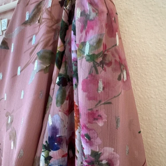 Eliza J Sheer floral pink tie waist dress - Picture 6 of 6